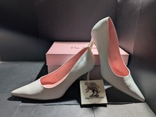Scarpe décolleté DU SIMON Taglia 38 con tacco vera pelle NUOVE donna bianco