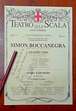 LOCANDINA TEATRO ALLA SCALA CON AUTOGRAFO DEL BARITONO MASSIMO CAVALLETTI 