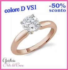 ANELLO SOLITARIO ORO ROSA 0.80