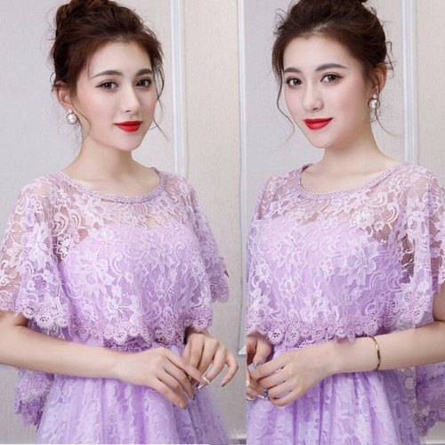 Scialle pizzo floreale donna