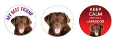 2 x CHOCOLATE LABRADOR Dog vinyl car, van decal sticker Pet Animal Lover Present