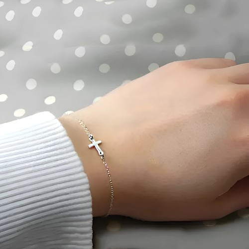 Bracciale con croce - bracciale, argento