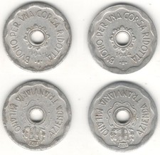 2 GETTONI AZIENDA TRANVIARIA MILANO 1944 CORSA RIDOTTA ZECCA J - ITALY TOKENS