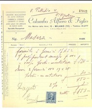 1930 ca MILANO COLOMBO Alfiero & Figlio - Aste dorate e cornici *Fattura 16x19