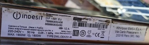 Ricambi lavastoviglie indesit - lavastoviglie,