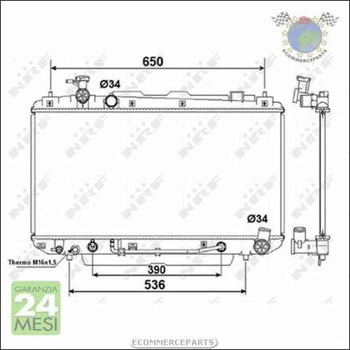Radiatore acqua nrf per toyota - radiatore,