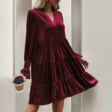 Donna Velluto Abito Manica