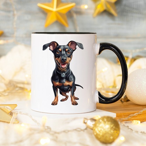 Smiling miniature pinscher dog - miniature,