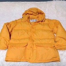 Piumino Schott giallo made in USA L vintage uomo cappotto invernale