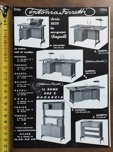 Pubblicità vintage del - , 1959