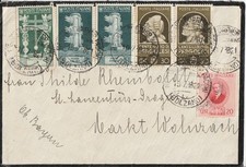 MERANO 19.7.1938 Augusto 25c 10c 10c,Pergolesi 30c 30c,Marconi 20c x la Baviera