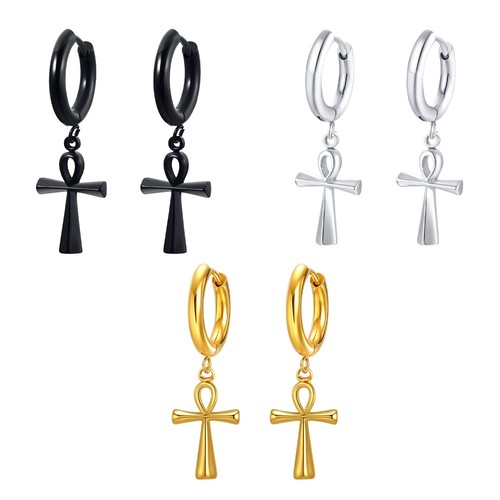 2pcs orecchini croce ankh - croce,