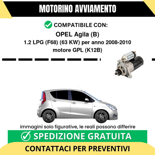 Motorino avviamento opel agila - avviamento,