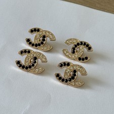 Lot De 4 Boutons Chanel Strass
