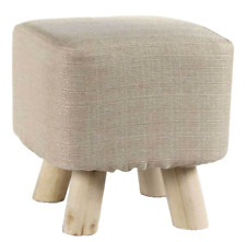 POUF SGABELLO POGGIAPIEDI QUADRATO MODERNO POUFF PIEDI LEGNO Tortora h27*28cm