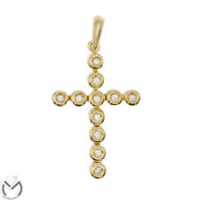 Croce oro giallo 18 kt 750 diamanti 0,16 ct -1061/ST-