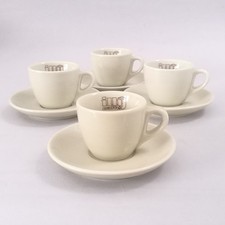 4 tazziea ILLY cups original vintage 80s logo espresso Illy collection bar