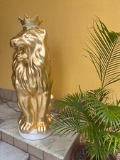 LEONE CERAMICA  CON FOGLIA IN ORO ARTIGIANALE CASA ARREDAMENTO