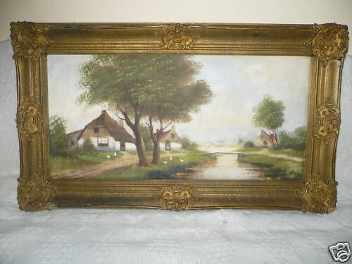 Dipinto olio cornice barocca - a,