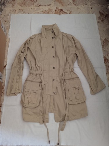 Trench lungo beige con zip - , e