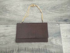Clutch borsetta a mano marrone chiusura a pressione catenina oro Vintage 70/80S