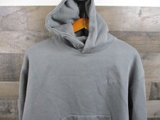 Felpa con cappuccio Frame uomo grigio medio cemento pullover ricamato logo FRM streetwear