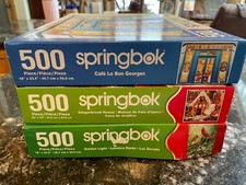 Puzzle Springbok, lotto di 3, 500 pezzi ciascuno, tutti COMPLETI!