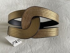 Cintura Zara rara edizione limitata oro intrecciato design ad anello nuova con etichette ASO Trinny