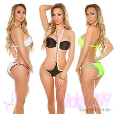 Monokini Uncinetto Costume Da Bagno Crochet Push UP Trikini Donna Moda Mare 