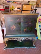 Mobile Bar Con Lavorazione In Rilievo Anni 40