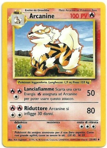 Pokemon carta arcanine 102 - carta,