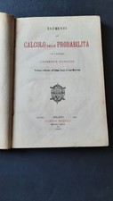 ELEMENTI SUL CALCOLO DELLE PROBABILITA' 1885 Hoepli Matematica  Giuseppe Poncini