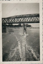 1948 CREMONA Canottieri Baldesio sci nautico sul fiume Po Fotografia