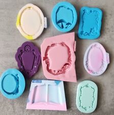 Lotto stampi Cornici e basi per resina, boschi funghi fiori legno libro