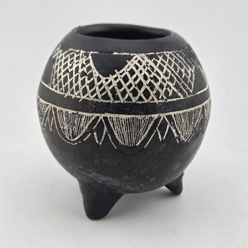 Vaso treppiede ceramica - , nero