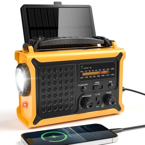 Radio solare manovella con - manovella,