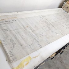 Disegno tecnico originale auto Isotta Fraschini Chassis GM 4.4 bis freni, 1914