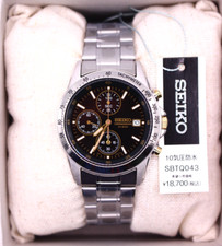 Orologio Uomo SEIKO Selection SBTQ043 Cronografo Quarzo Argento Nero dal Giap...