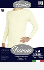 2 pezzi Maglia Intima Termica Uomo Lana Cotone Manica Lunga MADE IN ITALY