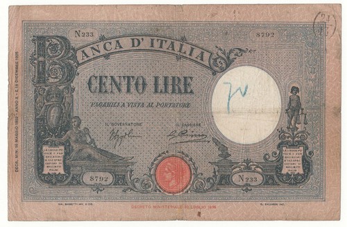 100 lire azzurrino - 100, (