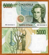 Italy, 5000 Lire, 1985
