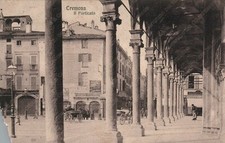 1910c CREMONA Il Porticato carrozze calesse Cartolina animata