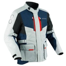GIACCA JACKET MOTO BERING SIBERIA IMPERMEABILE GRIGIO BLU ROSSO TG L