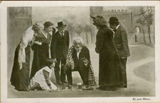 163628 ANTICA CARTOLINA EL NOST MILANO VECCHIA VITA MILANO MILANESE GIOCO STRADA