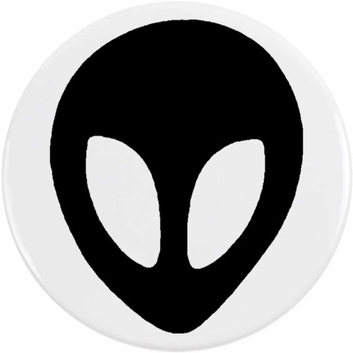 Alien head button pin - pin, badges