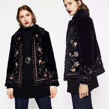 ZARA Embroidered Faux Fur