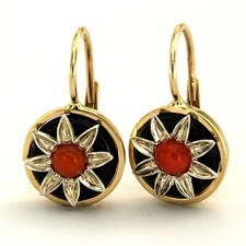 14kt Yellow GOLD CORAL ONYX