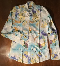 Camicia GUCCI - con richiami floreali, marini e architettonici - 38/15 - slim