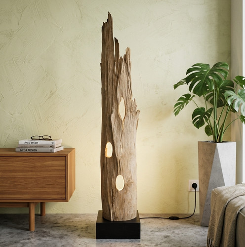 Lampada terra teak - da, legno
