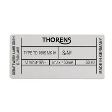 Giradischi personalizzato Thorens TD 160S SUPER alluminio 71 mm (2,8") X 33 mm (1,3")